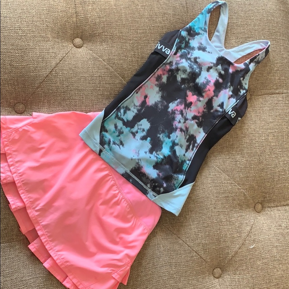 2 piece Ivivva tank and skort size 10 in girls